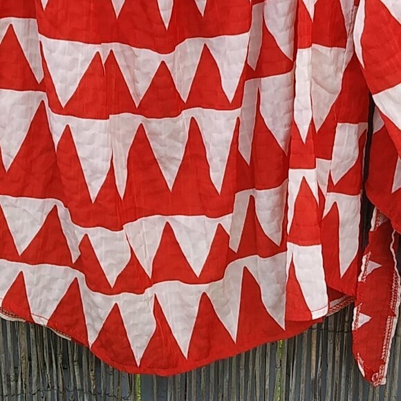 Misska Red & White Off The Shoulder Lightweight Blouse - No Size Tag - Picture 11 of 11